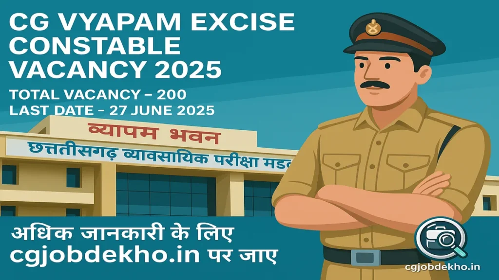 CG Vyapam Abkari Arakshak Bharti 2025 – Apply Online for 200 Vacancy