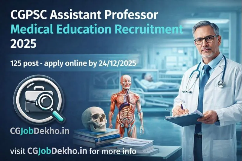 CGPSC Assistant Professor Medical Education 2025 Recruitment 125 Posts