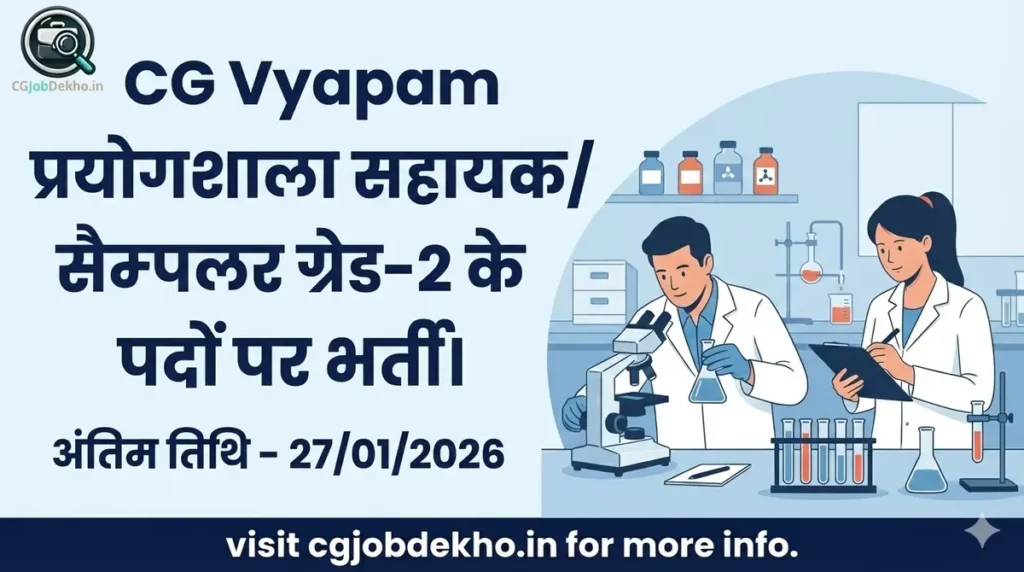 CG Vyapam Lab Assistant Sampler Grade-2 Recruitment 2026 Notification Details